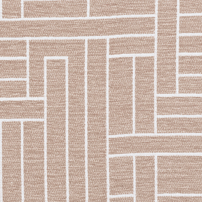 A light brown sample of a flat woven fabric from the City Modern Collection with white stripes.